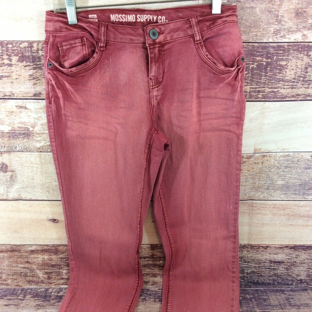 Mossimo Womens Red Denim Skinny Jeans Size 9 Fit 6